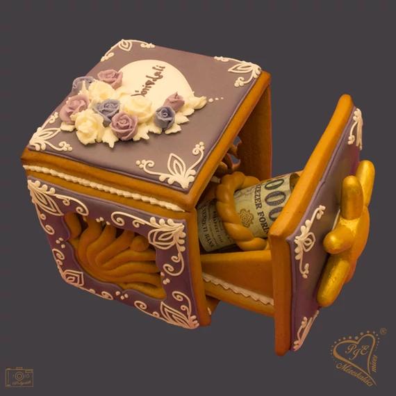 Mézeskalács széf pénz átadásra