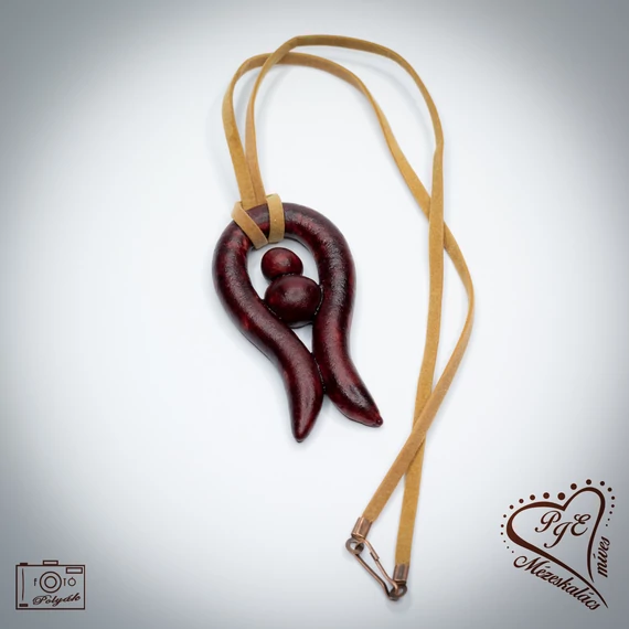 Mézeskalács tulipán nyaklánc Mézeskalács tulipán nyaklánc