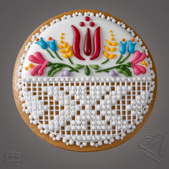 Mézeskalács kalocsai mintás plakett