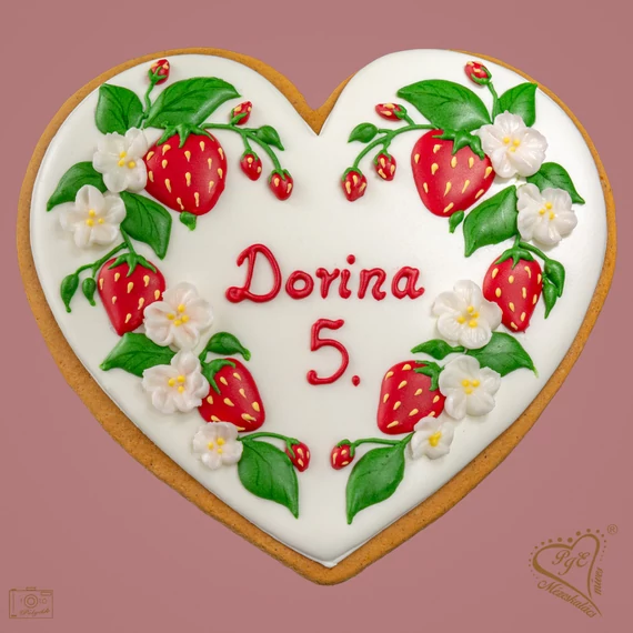 Mézeskalács epres szív