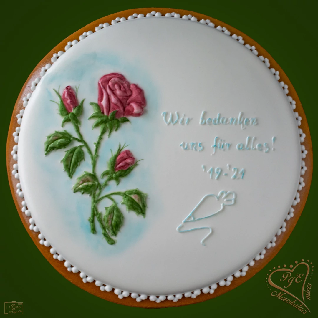 Mézeskalács rózsás plakett