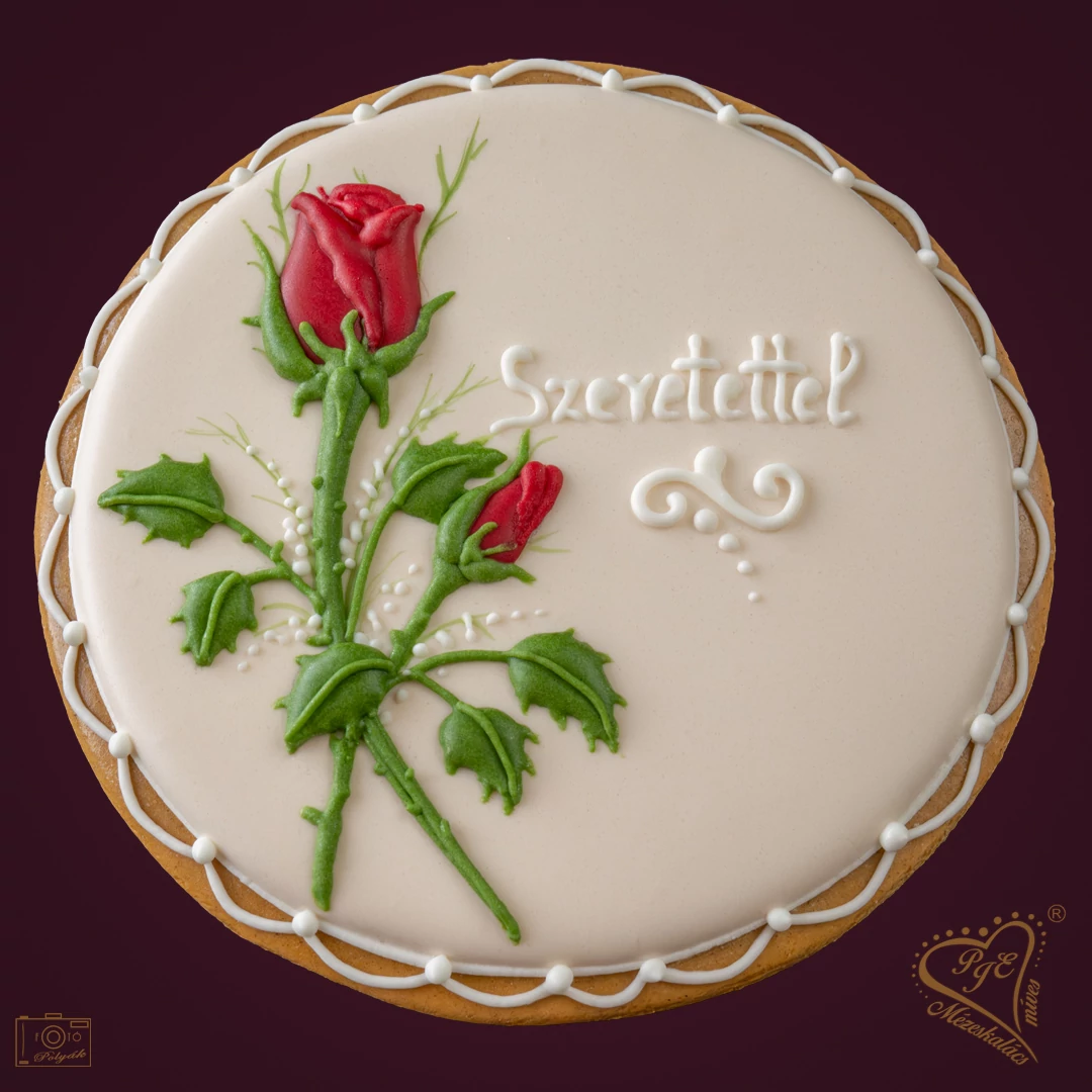 Mézeskalács rózsás plakett